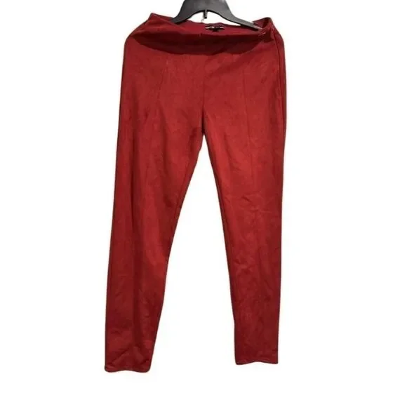 GUESS Women's Maya Faux Suede Leggings pants size L Bordeaux - Picture 14 of 15